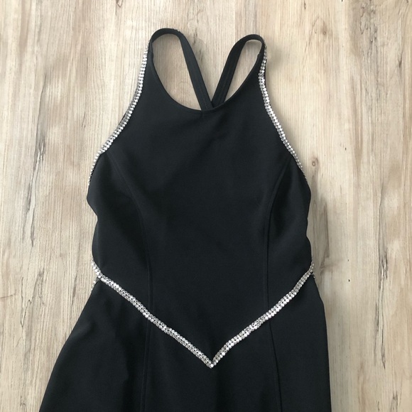 Vintage 90s Algo Black Backless Rhinestone Maxi Dress - Picture 7 of 13